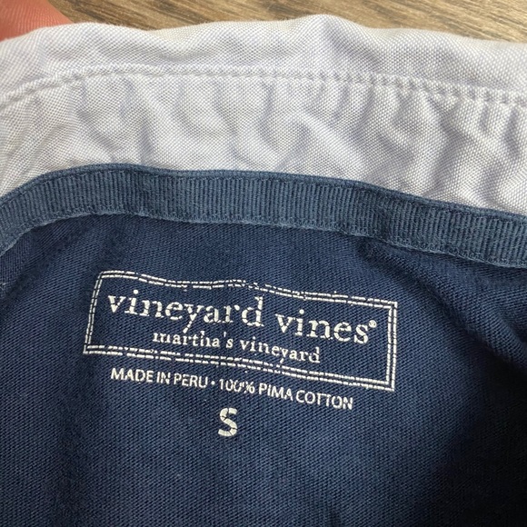 Vineyard Vines Navy Blue Knit Polo Shirt S - Picture 3 of 5